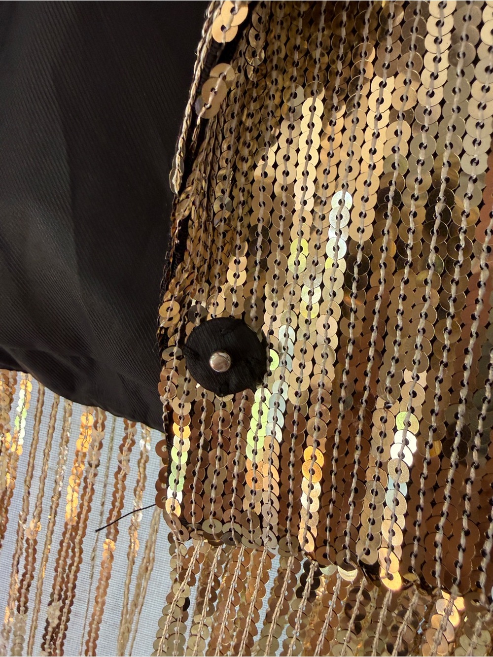 Nasty Gal Gold Sequin Fringe Jacket with Chappell Roan Pink Lettering/ Halloween - Picture 6 of 7